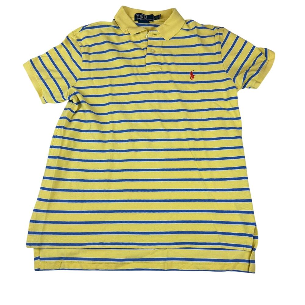 Vintage Polo Ralph Lauren Striped Pique Polo Shirt Size L